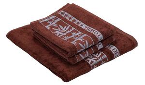 1x ręcznik kąpielowy BAMBOO brązowy + 2x ręcznik BAMBOO brązowy