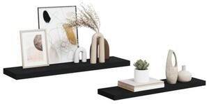 Półki ścienne, 2 szt., czarne, 90x23,5x3,8 cm, mdf