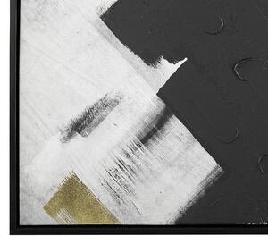 Obraz drukowany płótno 93 x 63 cm poliester rama MDF czarno-biały abstrakt Sora Beliani