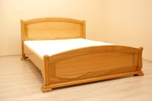 Łóżko drewniane CEZAR 140×200 cm dębowe ze stelażem kolor drewna