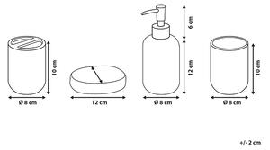 Zestaw akcesoriów łazienkowych szary ceramiczny dozownik mydła pojemnik na szczoteczki Rengo Beliani