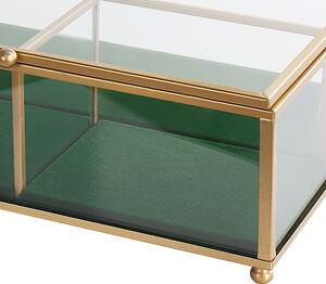 Elegancka szkatułka szklana pudełko organizer na biżuterię złota Saintes Beliani