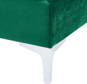Sofa modułowa 3-osobowa kanapa welurowa metalowe nóżki zielona Evja Beliani