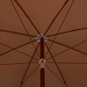 Parasol ogrodowy na stalowym słupku, 300 cm, taupe