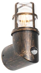 Zewnetrzna Antyczny Kinkiet / Lampa scienna zewnętrzny złoty IP54 z czujnikiem ruchu - Kiki Oswietlenie zewnetrzne