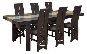 Zestaw mebli do jadalni/salonu – Stół HENRYK 160 cm + wkładka 50 cm + 6 Krzeseł K95