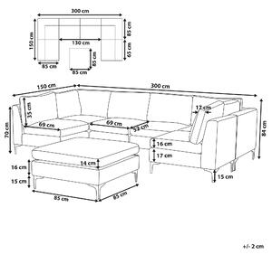 Narożnik modułowy w kształcie U 6-osobowy sofa welurowa z otomaną szary Evja Beliani