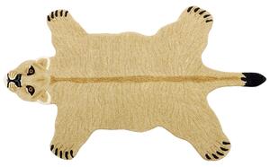 Dywan do pokoju dziecięcego wełniany bawełniany tył ręcznie robiony motyw lwicy 100 x 160 cm beżowy Sarabi Beliani