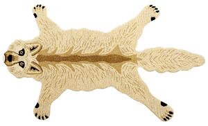 Dywan do pokoju dziecięcego wełniany bawełniany tył ręcznie robiony motyw wilka 100 x 160 cm beżowy Balto Beliani