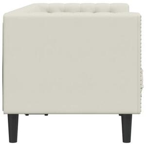 Sofa chesterfield z waÅkami, dwuosobowa, kremowa, aksamit