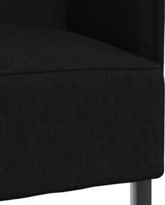 Sofa z wysokim oparciem czarny 109 x 56 x 121 cm tkanina