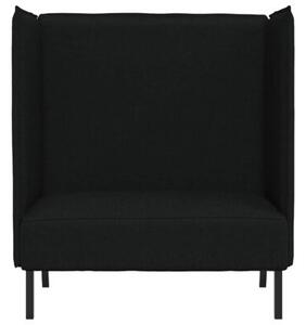 Sofa z wysokim oparciem czarny 109 x 56 x 121 cm tkanina