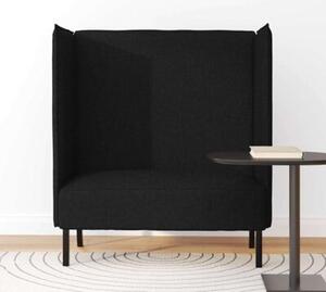 Sofa z wysokim oparciem czarny 109 x 56 x 121 cm tkanina