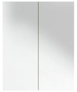 Szafka łazienkowa z lustrem, 60x15x75 cm, mdf, biel i dąb