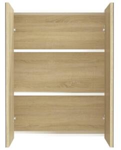 Szafka łazienkowa z lustrem, 60x15x75 cm, mdf, biel i dąb