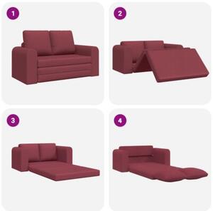 Sofa bed czerwone wino 148 x 71 x 83 cm tkanina