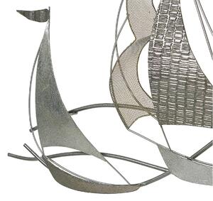 Nowoczesna dekoracja ścienna metalowa łódki srebrna Americium Beliani