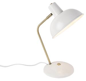 Lampa stołowa Retro biała brąz - Milou Oswietlenie wewnetrzne