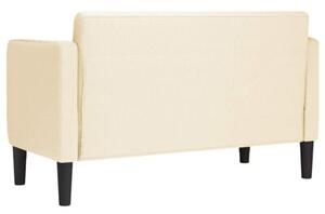 Sofa dwuosobowa kremowa 109 cm tkanina sztruksowa