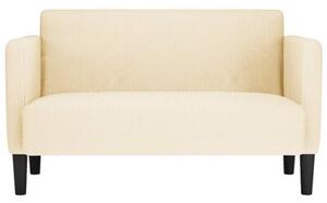 Sofa dwuosobowa kremowa 109 cm tkanina sztruksowa