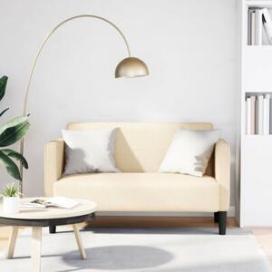 Sofa dwuosobowa kremowa 109 cm tkanina sztruksowa