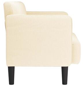 Sofa dwuosobowa kremowa 109 cm tkanina sztruksowa