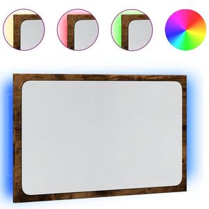 Lustro Åazienkowe z LED, dÄ b sonoma, 60x8,5x38 cm