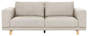 3-osobowa sofa kanapa tapicerowana szerokie podłokietniki oparcie z poduchami jasnobeżowa Nivala Beliani