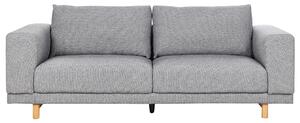 3-osobowa sofa kanapa tapicerowana szerokie podłokietniki oparcie z poduchami szara Nivala Beliani