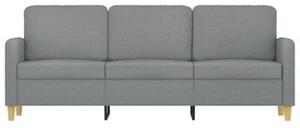 Sofa 3-osobowa, jasnoszara, 180 cm, tapicerowana tkaninÄ