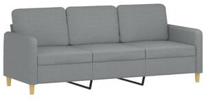 Sofa 3-osobowa, jasnoszara, 180 cm, tapicerowana tkaninÄ