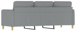 Sofa 3-osobowa, jasnoszara, 180 cm, tapicerowana tkaninÄ