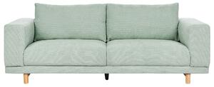 3-osobowa sofa kanapa sztruksowa szerokie podłokietniki oparcie z poduchami zielona Nivala Beliani