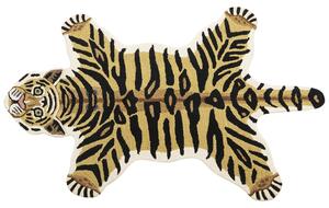 Dywan do pokoju dziecięcego wełniany bawełniany tył ręcznie robiony motyw tygrysa 100 x 160 cm beżowy Shere Beliani