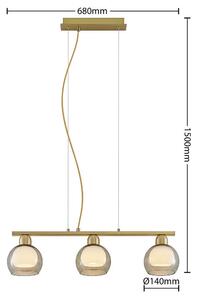 Lucande - Mylah 3 Lampa Wisząca L680 Brass Lucande