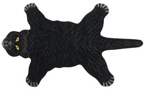 Dywan do pokoju dziecięcego wełniany bawełniany tył ręcznie robiony motyw tygrysa 100 x 160 cm czarny Bagheera Beliani
