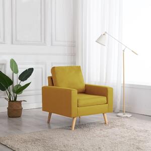 Fotel, żółty, tapicerowany tkaniną