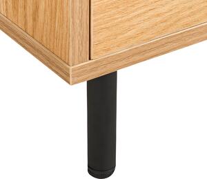 Komoda jasne drewno minimalistyczna metalowe czarne nogi 3 szafki z półkami Nikea Beliani