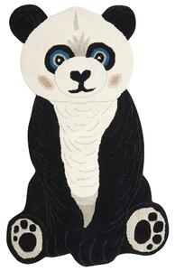 Dywan do pokoju dziecięcego wełniany bawełniany tył ręcznie robiony motyw pandy 100 x 160 cm czarno-bialy Jingjing Beliani