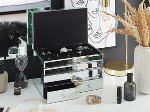 Szkatułka na biżuterię organizer szkło lustrzana glamour Arvot Beliani