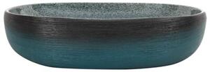 Umywalka nablatowa, turkusowa, owalna, 59x40x14 cm, ceramiczna