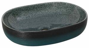 Umywalka nablatowa, turkusowa, owalna, 59x40x14 cm, ceramiczna