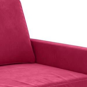 Sofa 3-osobowa, winna czerwieÅ, 180 cm, obita aksamitem