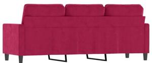 Sofa 3-osobowa, winna czerwieÅ, 180 cm, obita aksamitem