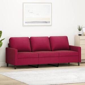 Sofa 3-osobowa, winna czerwieÅ, 180 cm, obita aksamitem