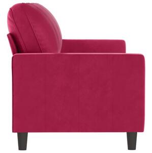 Sofa 3-osobowa, winna czerwieÅ, 180 cm, obita aksamitem