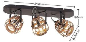 Lindby - Bominio 3 Lampa Sufitowa Wood