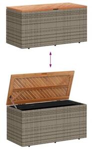 Skrzynia ogrodowa, szara, 110x50x54 cm, polirattan i akacja