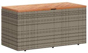 Skrzynia ogrodowa, szara, 110x50x54 cm, polirattan i akacja