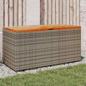 Skrzynia ogrodowa, szara, 110x50x54 cm, polirattan i akacja